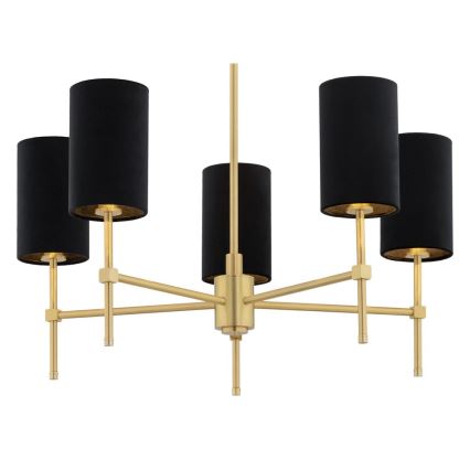 Argon 2135 - Chandelier on a pole ABRUZZO 5xE14/7W/230V brass/black