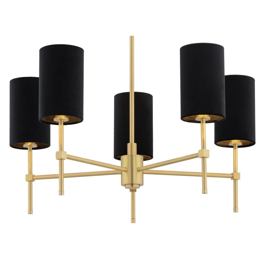 Argon 2135 - Chandelier on a pole ABRUZZO 5xE14/7W/230V brass/black