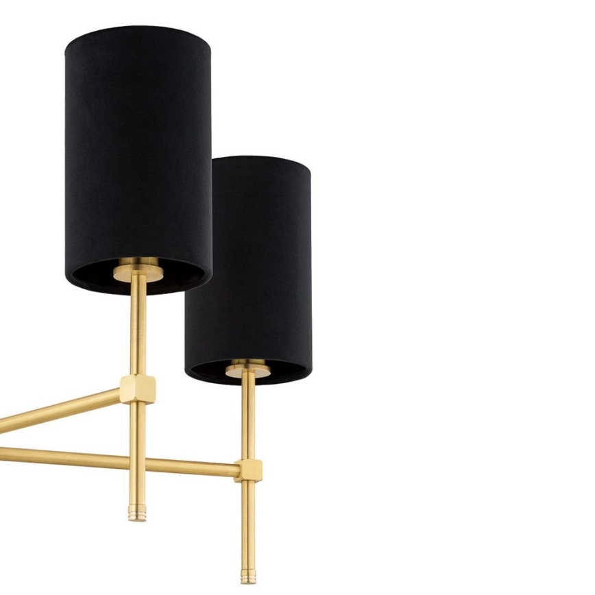 Argon 2135 - Chandelier on a pole ABRUZZO 5xE14/7W/230V brass/black