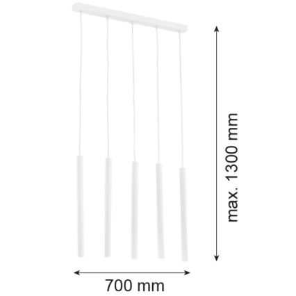 Argon 2136 - Chandelier on a string ETNA 5xG9/6W/230V white