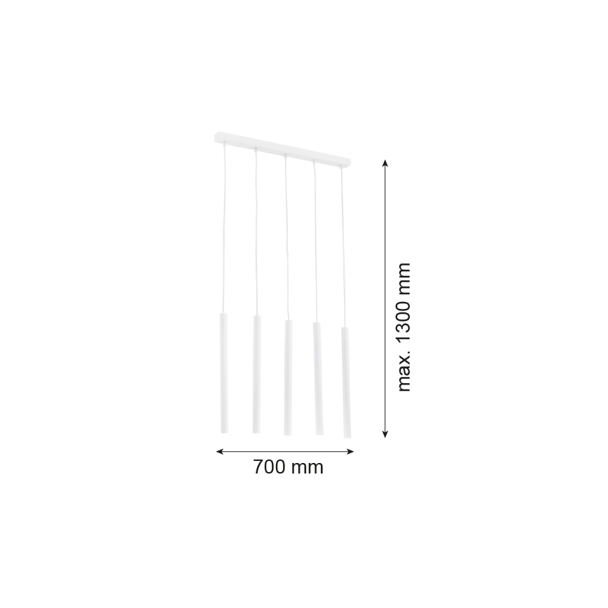 Argon 2136 - Chandelier on a string ETNA 5xG9/6W/230V white