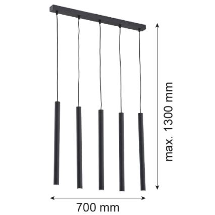 Argon 2137 - Chandelier on a string ETNA 5xG9/6W/230V black