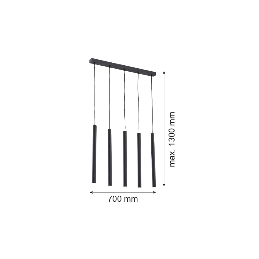 Argon 2137 - Chandelier on a string ETNA 5xG9/6W/230V black