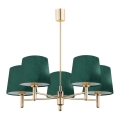 Argon 2145 - Chandelier on a pole PONTE 5xE27/15W/230V green/brass