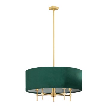 Argon 2146 - Chandelier on a pole ABBANO 5xE14/7W/230V brass/green