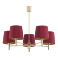 Argon 2169 - Chandelier on a pole PONTE PLUS 5xE27/15W/230V red