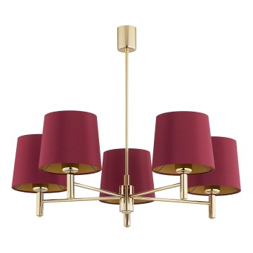Argon 2169 - Chandelier on a pole PONTE PLUS 5xE27/15W/230V red