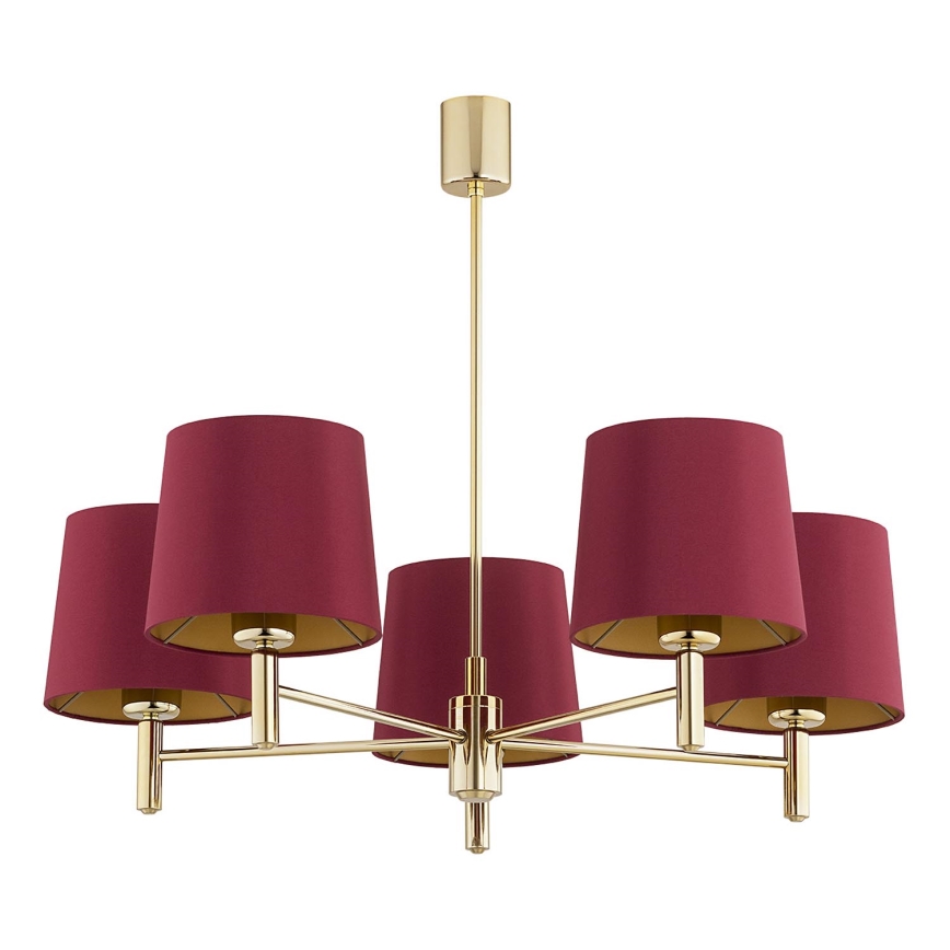 Argon 2169 - Chandelier on a pole PONTE PLUS 5xE27/15W/230V red