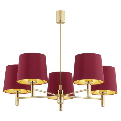 Argon 2169 - Chandelier on a pole PONTE PLUS 5xE27/15W/230V red