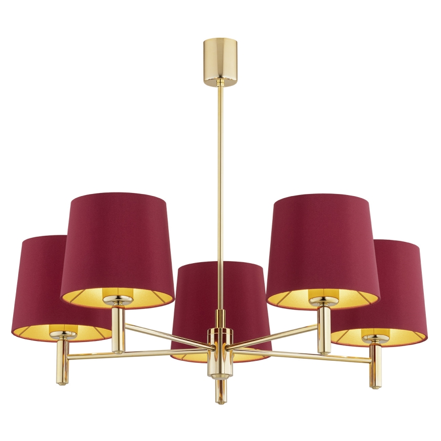 Argon 2169 - Chandelier on a pole PONTE PLUS 5xE27/15W/230V red