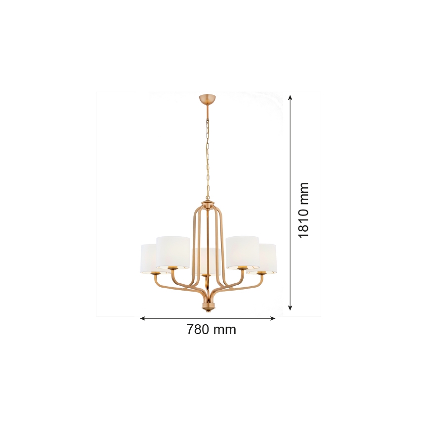 Argon 2172 - Chandelier on a chain MARANELLO 5xE27/15W/230V