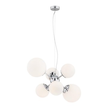 Argon 2531 - Chandelier on a string SATELITE 6xE27/15W/230V shiny chrome