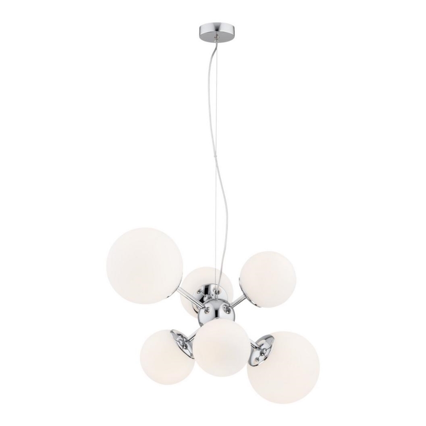 Argon 2531 - Chandelier on a string SATELITE 6xE27/15W/230V shiny chrome