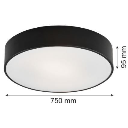 Argon 2536 - Ceiling light DARLING 6xE27/15W/230V d. 75 cm black