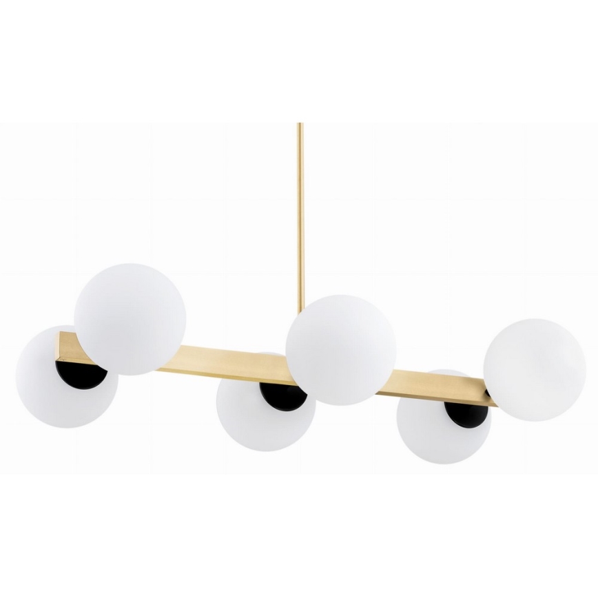 Argon 2549 - Chandelier on a pole FREEMONT 6xE27/15W/230V gold/white/black