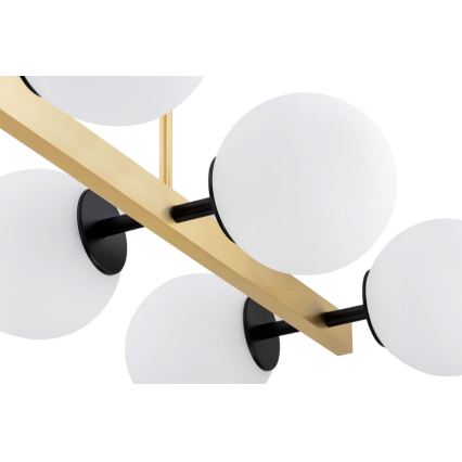 Argon 2549 - Chandelier on a pole FREEMONT 6xE27/15W/230V gold/white/black