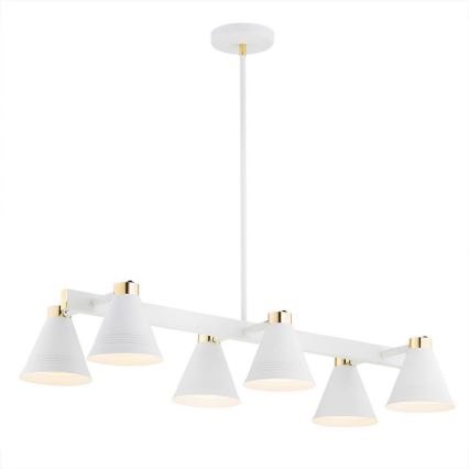 Argon 2551 - Chandelier on a pole AVALONE 6xE27/15W/230V white/gold