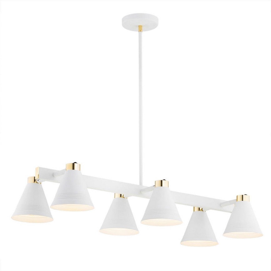 Argon 2551 - Chandelier on a pole AVALONE 6xE27/15W/230V white/gold