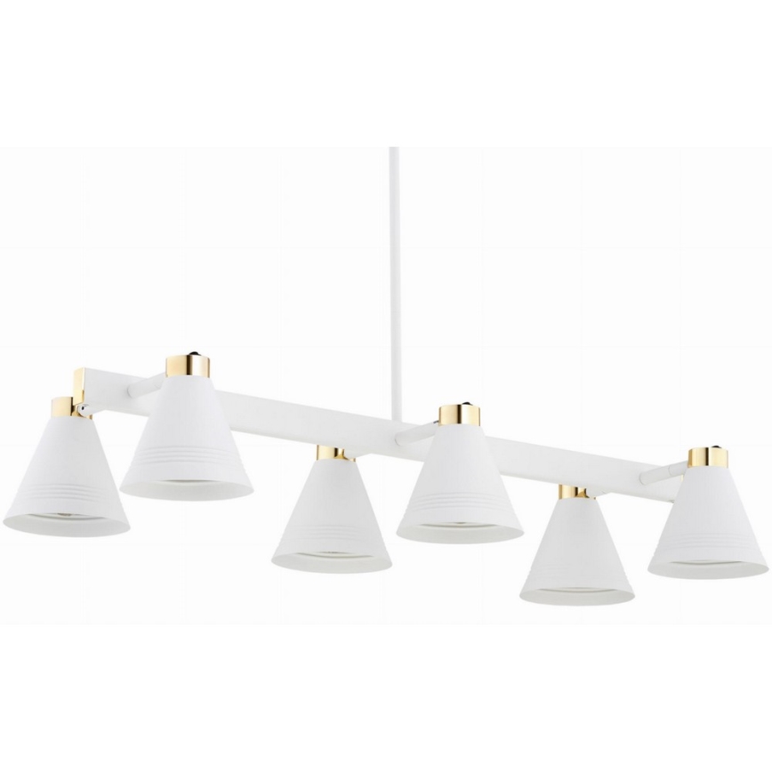 Argon 2551 - Chandelier on a pole AVALONE 6xE27/15W/230V white/gold