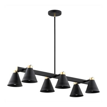 Argon 2552 - Chandelier on a pole AVALONE 6xE27/15W/230V black/gold