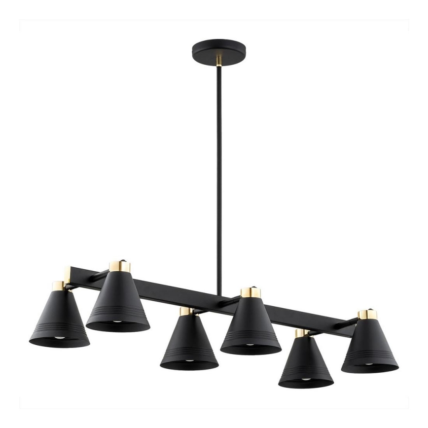 Argon 2552 - Chandelier on a pole AVALONE 6xE27/15W/230V black/gold