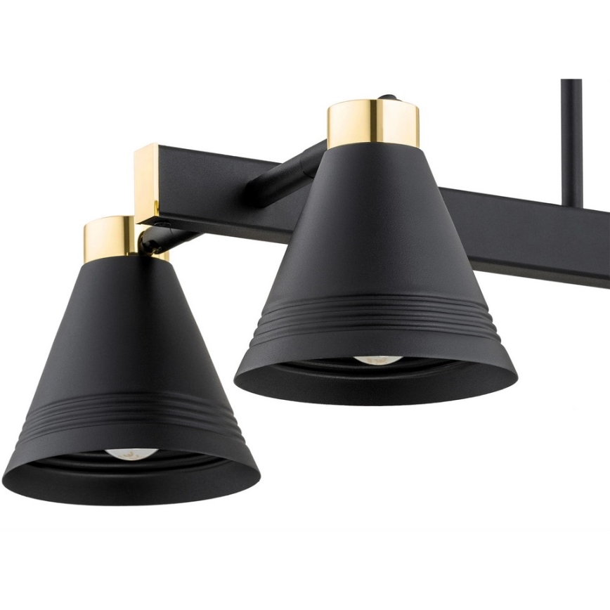 Argon 2552 - Chandelier on a pole AVALONE 6xE27/15W/230V black/gold