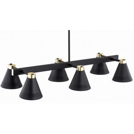 Argon 2552 - Chandelier on a pole AVALONE 6xE27/15W/230V black/gold