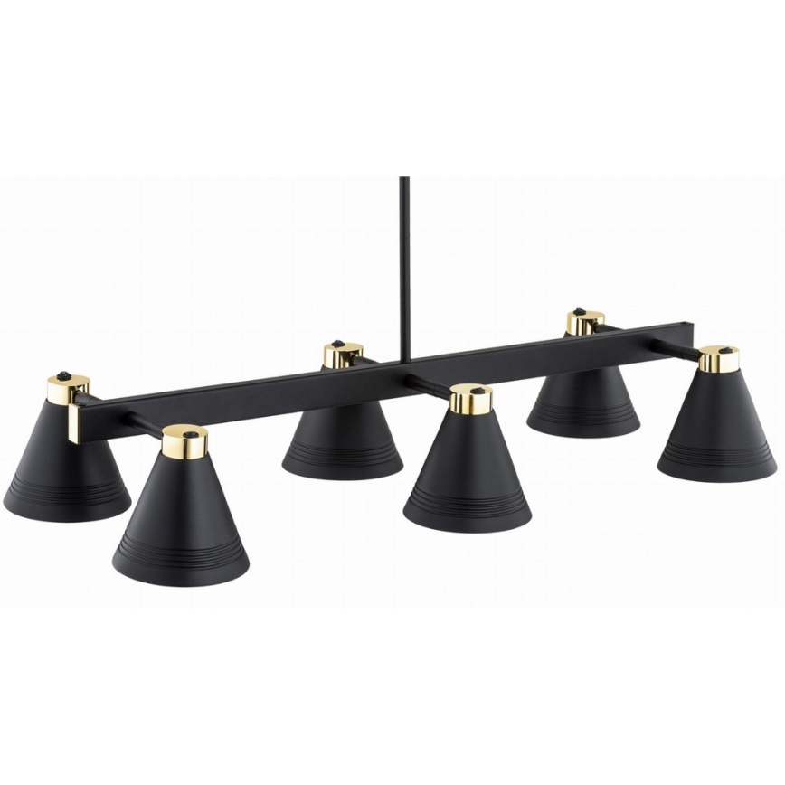 Argon 2552 - Chandelier on a pole AVALONE 6xE27/15W/230V black/gold