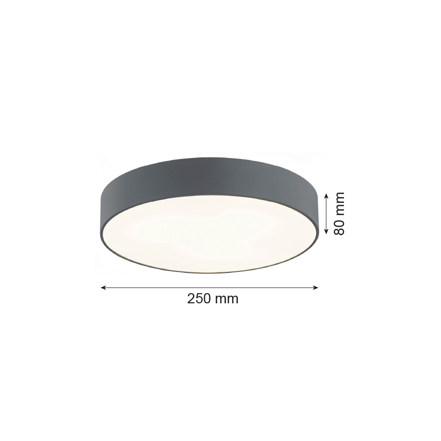 Argon 3080 - Ceiling light DARLING 2xE27/15W/230V d. 25 cm grey