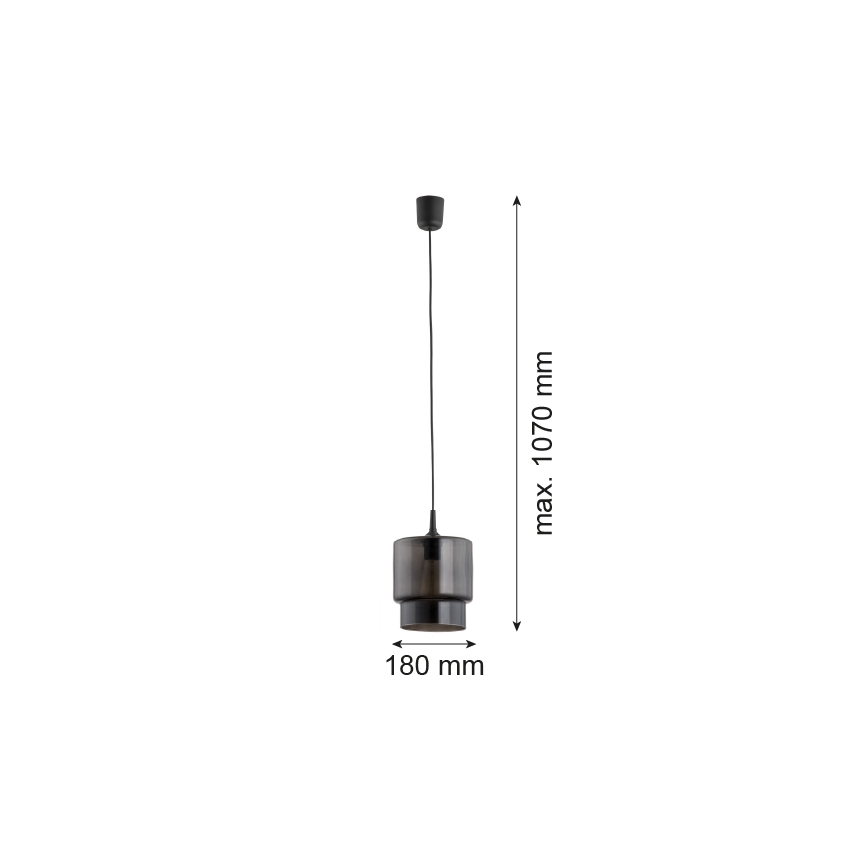 Argon 3270 - Chandelier on a string NEWA 1xE27/15W/230V black