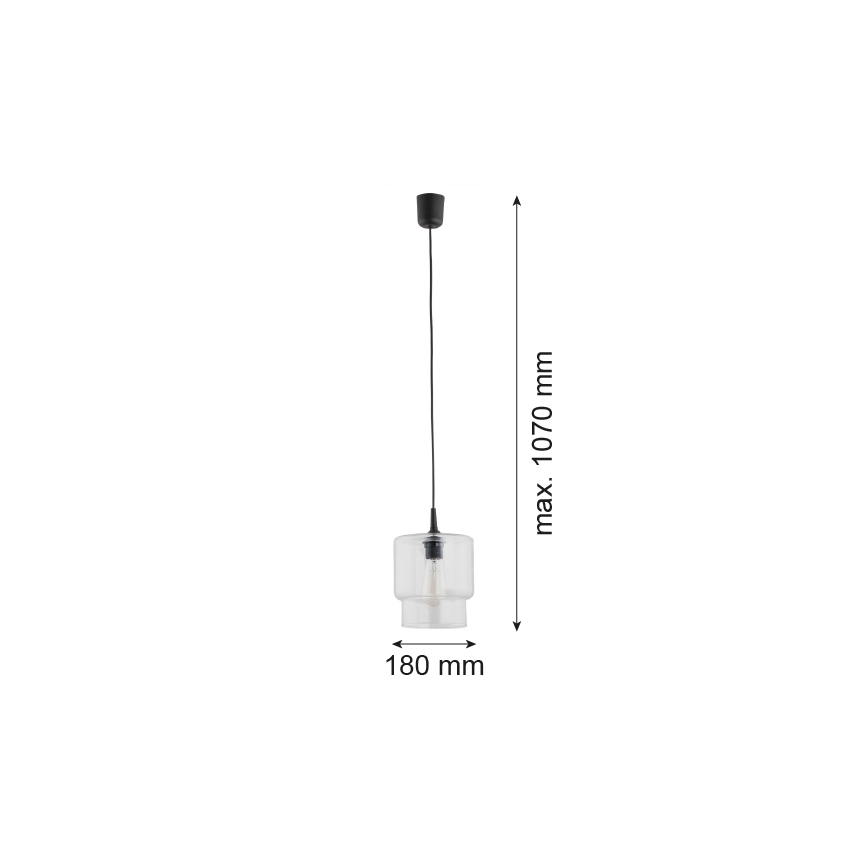 Argon 3275 - Chandelier on a string NEWA 1xE27/15W/230V transparent