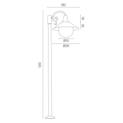Argon 3284 - Outdoor lamp ERBA BIS 1xE27/15W/230V