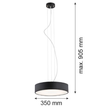 Argon 3350 - Chandelier DARLING 1xLED/30W/230V d. 40 cm black