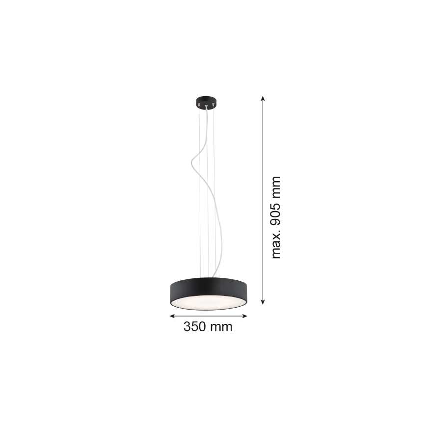 Argon 3350 - Chandelier DARLING 1xLED/30W/230V d. 40 cm black