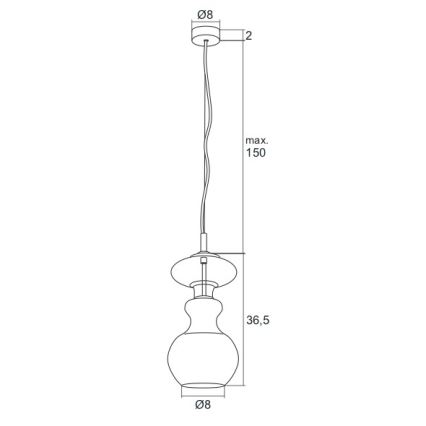 Argon 3800 - LED Chandelier on a string MODENA LED/8W/230V