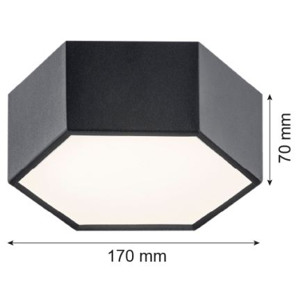 Argon 3824 - LED Ceiling light ARIZONA LED/9W/230V black