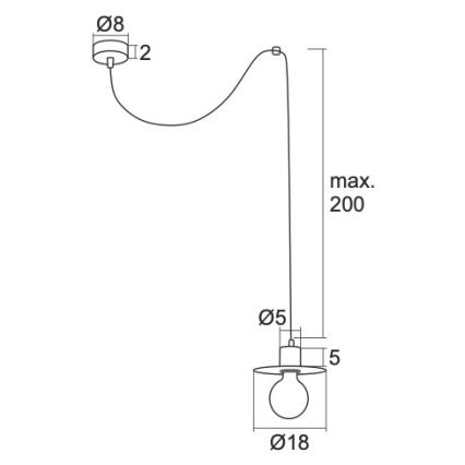 Argon 3834 - Chandelier on a string CORSO 1xE27/15W/230V white