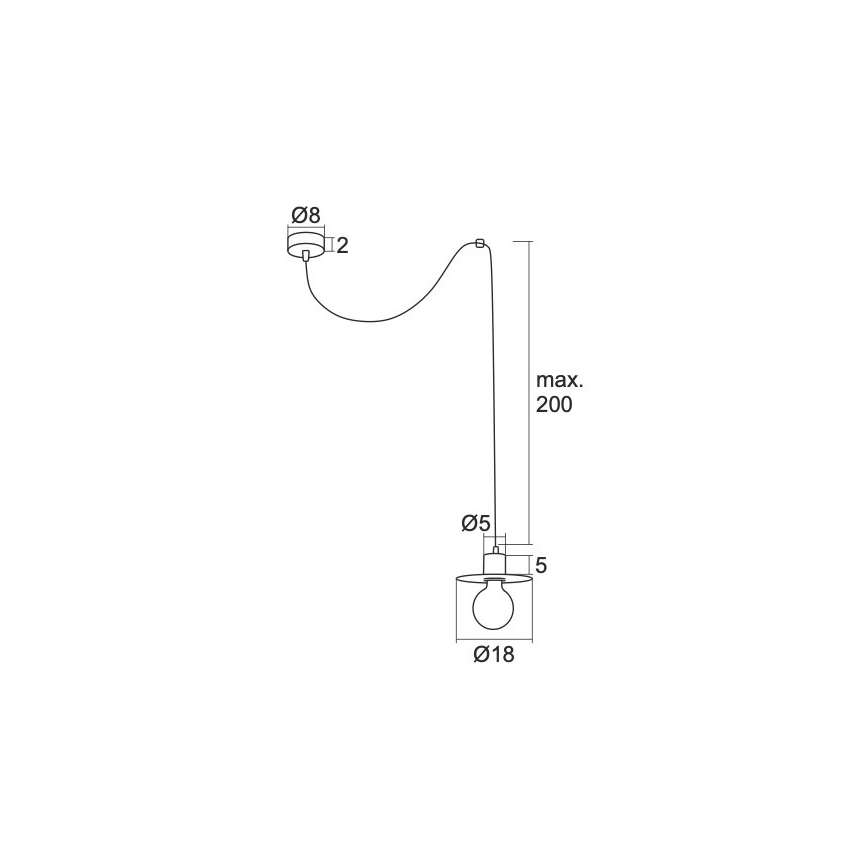 Argon 3834 - Chandelier on a string CORSO 1xE27/15W/230V white