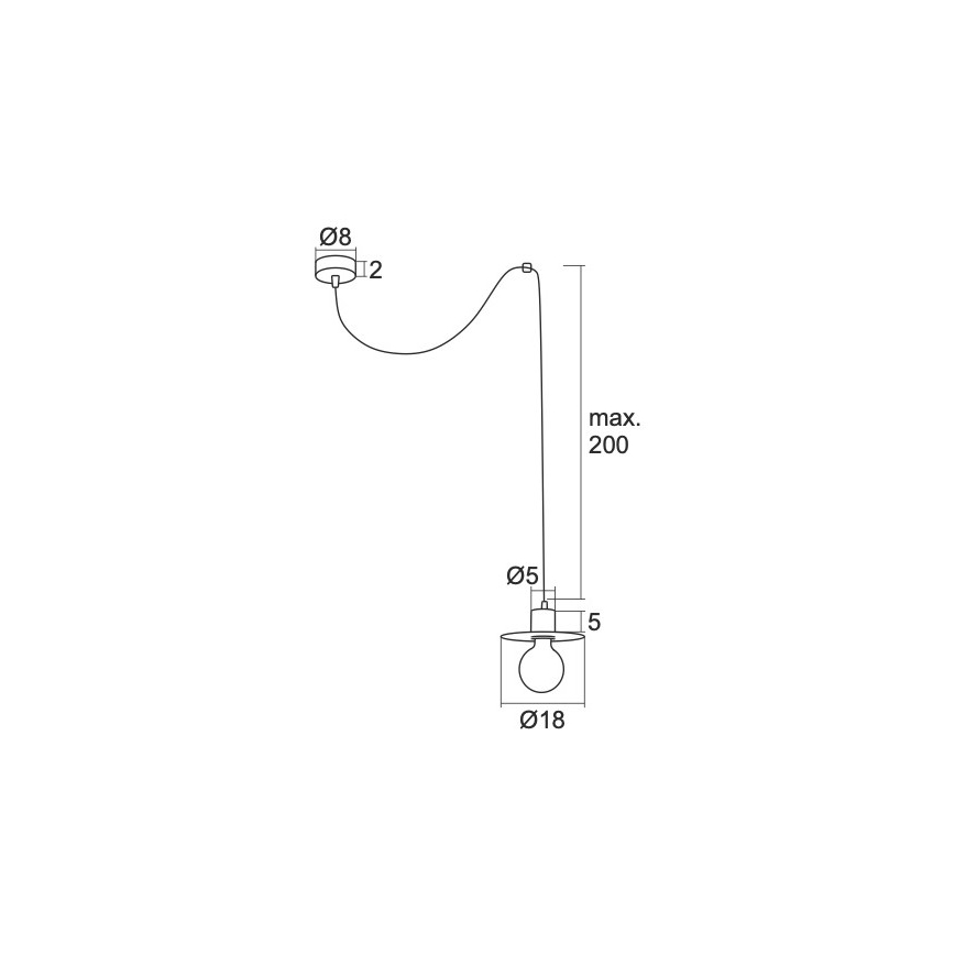 Argon 3836 - Chandelier on a string CORSO 1xE27/15W/230V shiny chrome