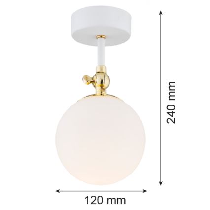 Argon 4002 - LATINA bathroom surface-mounted ceiling light 1xE14/7W/230V IP44 white/gold