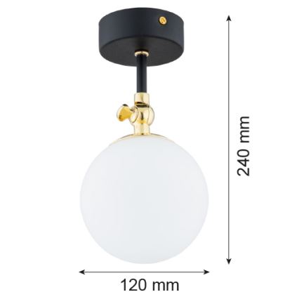 Argon 4003 - LATINA Bathroom Surface-Mounted Ceiling Light 1xE14/7W/230V IP44 Black/Brass