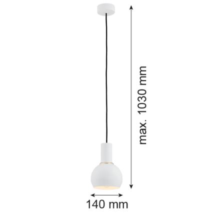 Argon 4215 - Chandelier on a string SINES 1xE27/15W/230V d. 14 cm white