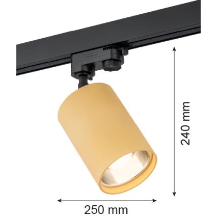 Argon 4304 - Spotlight for rail system BERGEN 1xE27/15W/230V gold