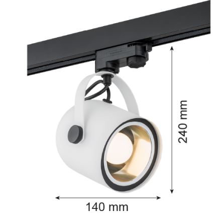Argon 4309 - Spotlight for rail system NET 1xE27/15W/230V white