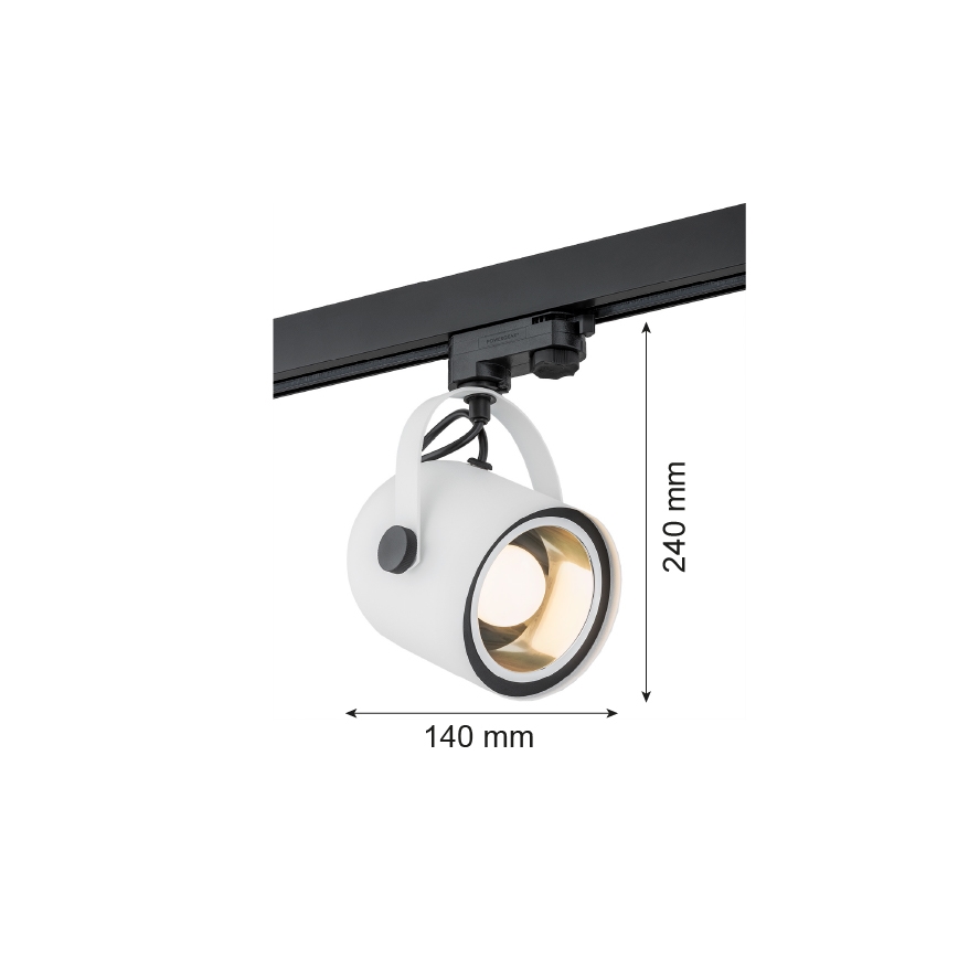 Argon 4309 - Spotlight for rail system NET 1xE27/15W/230V white