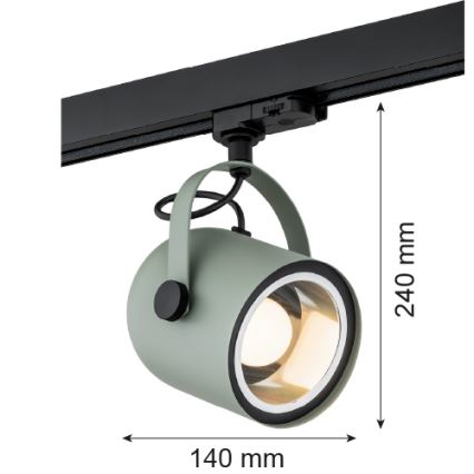 Argon 4310 - Spotlight for rail system NET 1xE27/15W/230V green