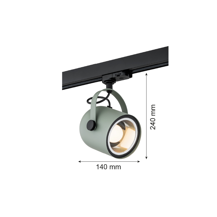 Argon 4310 - Spotlight for rail system NET 1xE27/15W/230V green