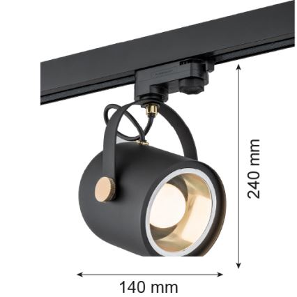 Argon 4311 - Spotlight for rail system NET 1xE27/15W/230V black