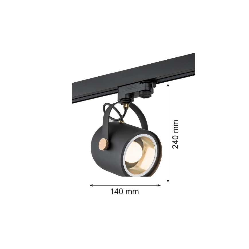 Argon 4311 - Spotlight for rail system NET 1xE27/15W/230V black