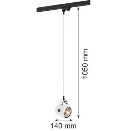 Argon 4312 - Chandelier for rail system NET 1xE27/15W/230V white